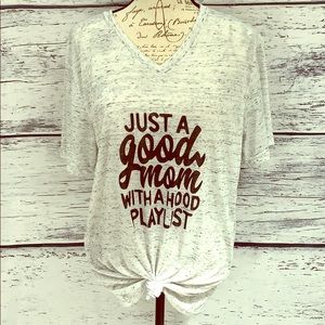 Just A Good Mom With A Hood Playlist Graphic Tee